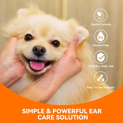 Dog Ear Cleaner Drops for Infection Treatment | Vet Formulated Patented Quantum Silver Water-Based Drops Soothe Ear Itching, Irritation, Cleans Wax, Odor, 1 Fl Oz6