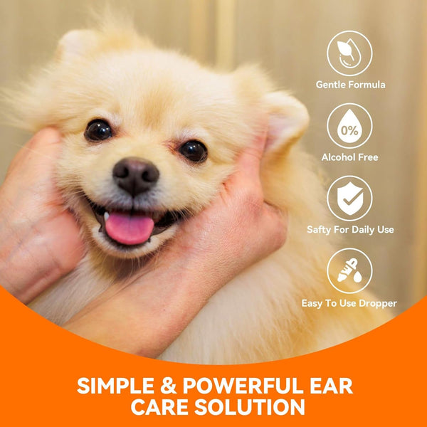 Dog Ear Cleaner Drops for Infection Treatment | Vet Formulated Patented Quantum Silver Water-Based Drops Soothe Ear Itching, Irritation, Cleans Wax, Odor, 1 Fl Oz6