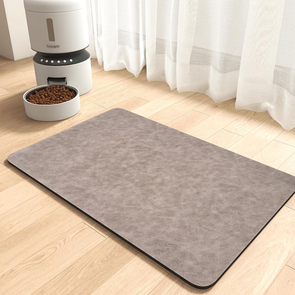 Montvoo-Absorbent Pet Feeding Mat-No Stains Pet Mat for Food and Water Bowl-Quick Dry Cat & Dog Food Mat Water Dispenser Mat-Pet Supplies Mat-Dog Water Bowl Mat for Messy Drinker,（Brown,16"X24"）9