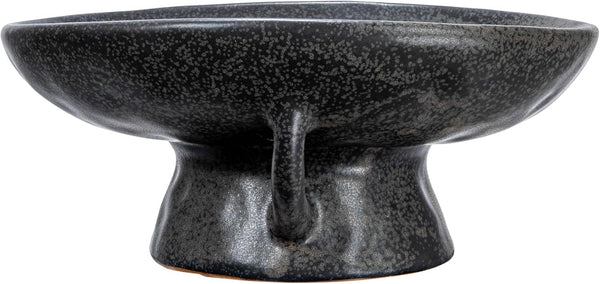 Creative Co-Op Stoneware Bowl with Handle and Base, Black Reactive Glaze6