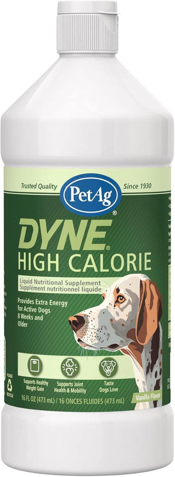 Petag Dyne High Calorie Liquid Nutritional Supplement for Dogs & Puppies 8 Weeks and Older - 16 Oz - Supports Performance and Endurance - Sweet Vanilla Flavor1