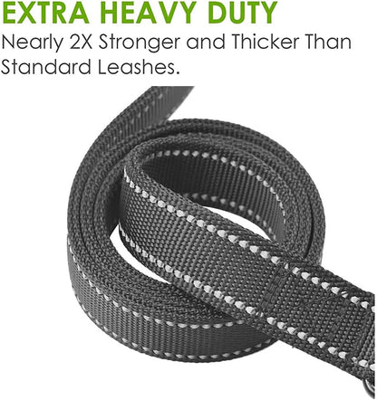 Heavy Duty Dog Leash - 2 Handles by Padded Traffic Handle for Extra Control, 6Foot Long - Perfect for Medium to Large Dogs (6 Ft, Black)4