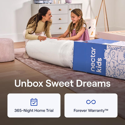 Nectar Kids 8" Twin Memory Foam Mattress, 2-Side Design, Ages 3-12 | Pressure Relieving Memory Foam, Fiberglass Free, Washable Cover, CERTIPUR-US Certified, 365 Night Trial & Forever Warranty6