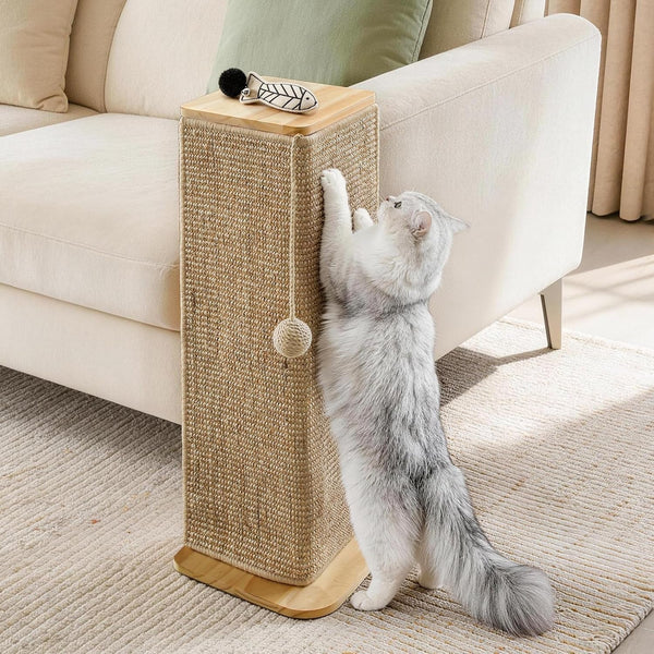Wooden Couch Corner Cat Scratcher with Sisal Scratching Mat, Couch Cat Scratch Protector with Adjustable Buckles, Couch Corner Protectors for Cats, Cat Scratch Furniture Protector for Sofa1