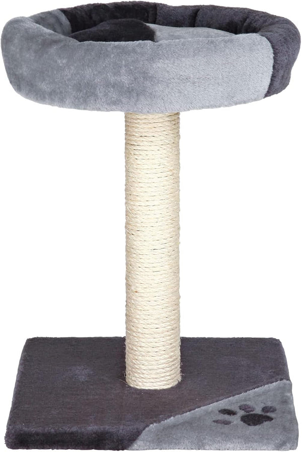 Trixie Tarifa Cat Scratching Post 20.5 Inch - Cat Scratcher with Soft Fabric Covering Base and Durable Sisal Rope - with Padded Platform - in Gray/Black1