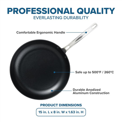 Viking Nonstick Frying Pan, 8 Inch Hard Anodized Kitchen Cookware, Gray4