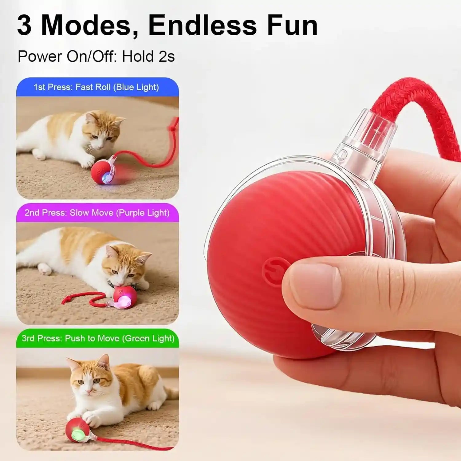 smart-interactive-automatic-electric-rolling-moving-rechargeable-motion-activated-self-play-electronic-stimulation-chase-teaser-ball-toy-with-rope-for-indoor-bored-adult-cat-and-dog-red