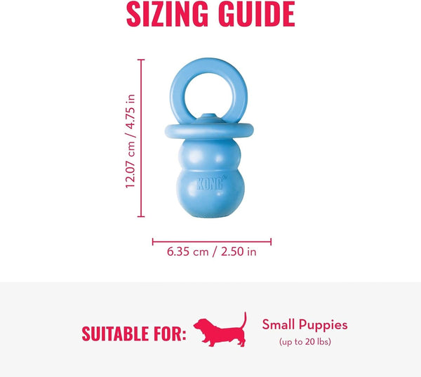 KONG Puppy Binkie - Pacifier Dog Toy for Puppies - Stuffable Treat Chew Toy for Treats - Durable Natural Rubber for Teething Puppy - for Small Puppies - Blue3
