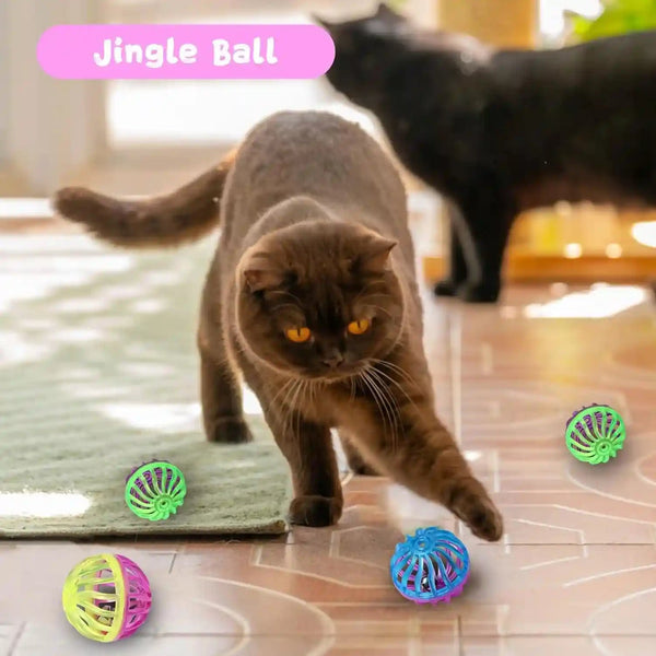 Cat Toys for Indoor Cats 40 PCS Kitten Toys | Cat Interactive Toys Pack Including Cats Springs Sparkle Ball Pom Pom Ball Jingle Balls Tracks Balls9