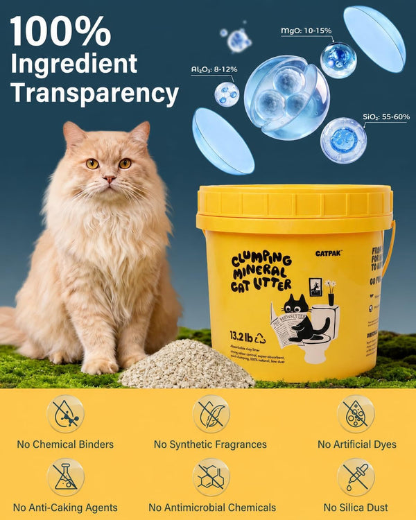 99% Dust Free Clumping Cat Litter, Natural Attapulgite Clay, Unscented Odor Control, Lightweight, Low Tracking, for Housebreaking Multi Cat Kitty, Kittens & Robot Litter Machines 13.2 Lb11