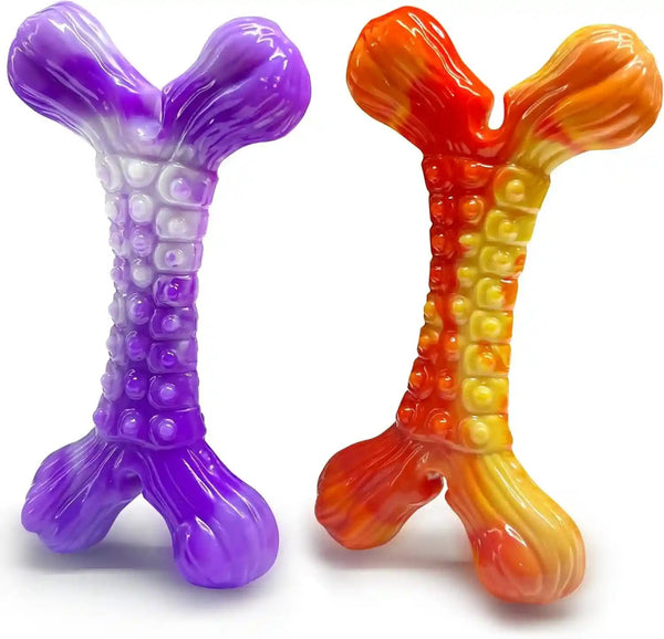 WOWBALA Dog Toys for Aggressive Chewers,Indestructible Dog Chew Toy | Tough Nylon, Not Easy to Bite Break, Long Lasting Fun, Teeth Cleaning for Medium & Large Dogs,2 Pack11