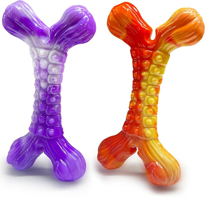 WOWBALA Dog Toys for Aggressive Chewers,Indestructible Dog Chew Toy | Tough Nylon, Not Easy to Bite Break, Long Lasting Fun, Teeth Cleaning for Medium & Large Dogs,2 Pack11