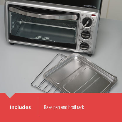 BLACK+DECKER 4-Slice Toaster Oven, TO1313SBD, Even Toast, 4 Cooking Functions Bake, Broil, Toast & Rice Cooker 6-Cup (Cooked) with Steaming Basket, Removable Non-Stick Bowl, White4