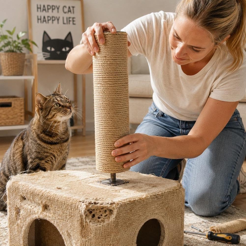 cat-scratching-post-replacement-12-2-inch-sisal-replacement-post-with-m8-screws-diy-cat-tree-accessories-for-indoor-kitten-furniture-repair-natural-sisal-rope-pole-yellow