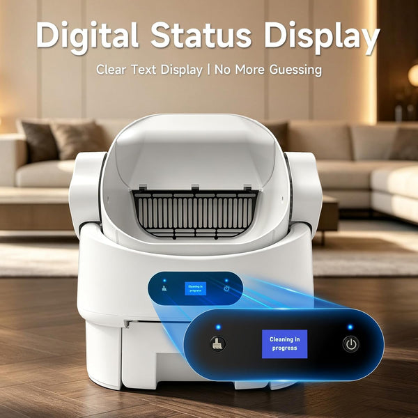 Automatic Cat Litter Box,Self Cleaning,Infrared Sensor,Display,8L Waste Bin | Spacious Interior,Ultra-Quiet,Kitten & Senior Friendly,Clumping Litter Compatible,Anti-Pinch,Tool-Free Clean,Open-Top,White5