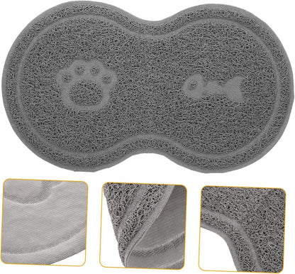 Cat Litter Box Mat PVC Cat Bowl Mat: Nonslip Waterproof for Litter Box That Ches - for under Pet Food Bowl, 17.7 X 10.2 X 0.2 Inch6