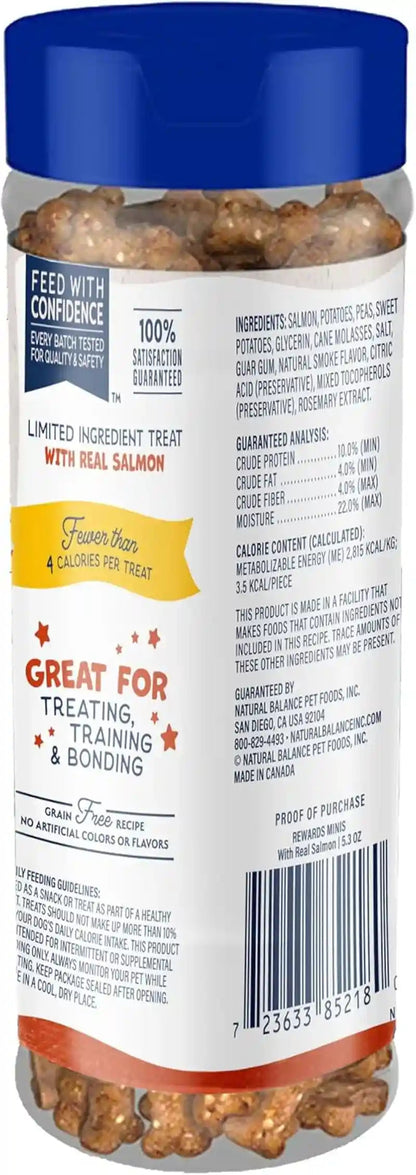 Natural Balance Limited Ingredient Mini-Rewards Salmon Grain-Free Dog Training Treats for Dogs | 5.3 Ounce Canister2
