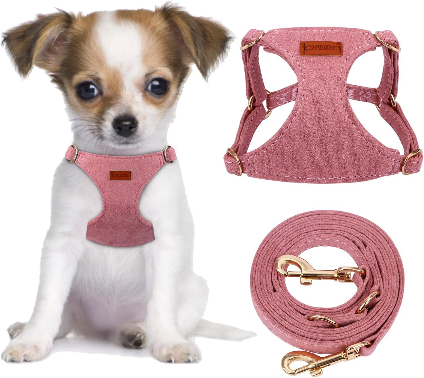 chede-no-pull-puppy-harness-and-multifunction-dog-leash-set-8-colors-soft-adjustable-no-choke-escape-proof-cute-lightweight-pet-vest-harness-for-small-and-medium-dog
