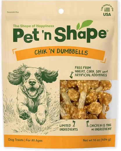 Pet 'N Shape Chik 'N Rice Dumbbells - Natural Dog Treats, Chicken, 1 Pound1
