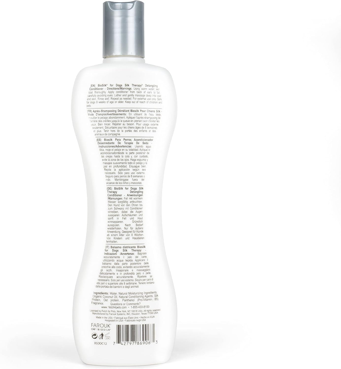 biosilk-for-dogs-silk-therapy-dog-detangling-conditioner-dog-coat-conditioner-to-help-smooth-knots-and-tangles-and-support-soft-manageable-coats-during-routine-grooming-12-fl-oz-smooths-knots-and-tangles-for-soft-manageable-coats-supports-routine-grooming-and-brushing