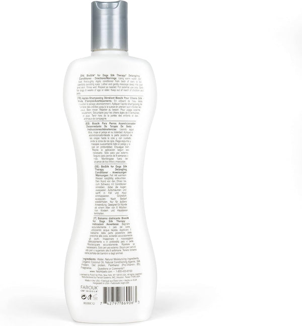 Biosilk for Dogs Silk Therapy Dog Detangling Conditioner, Dog Coat Conditioner to Help Smooth Knots and Tangles and Support Soft Manageable Coats during Routine Grooming, 12 Fl Oz | Smooths Knots and Tangles for Soft, Manageable Coats, Supports Routine Grooming and Brushing5