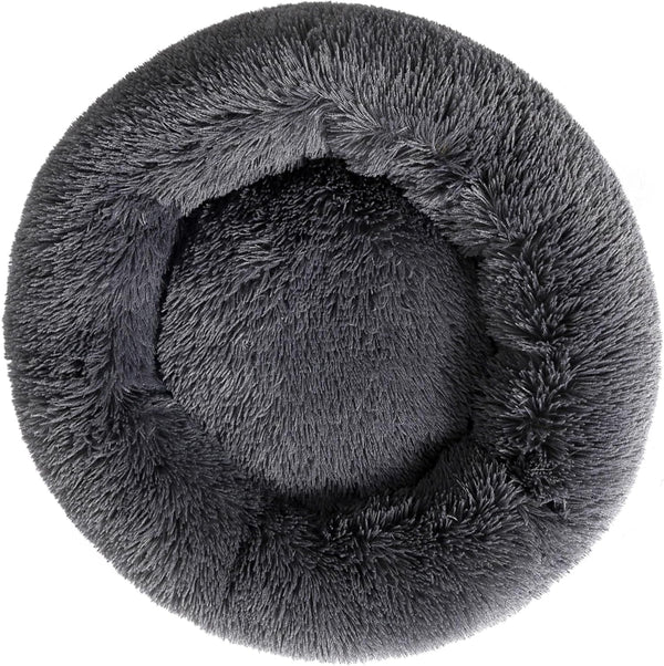 Calming Donut Cat Bed Dog Bed round Plush Pet Bed Fluffy Rabbit Cave Warm Dog Couch Non Slip Bottom for Pets Furniture up to 5KG1