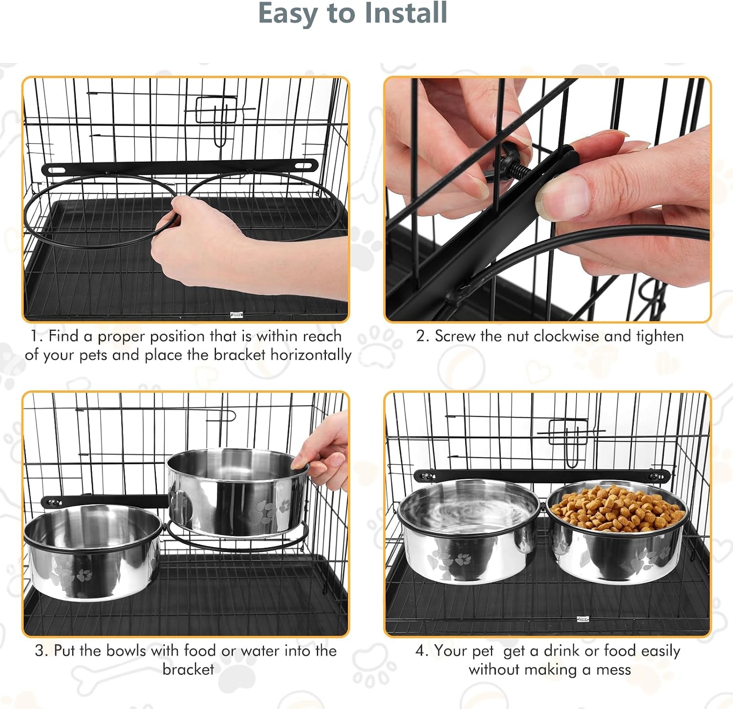 yummy-sam-hanging-pet-dog-food-water-bowl-for-cage-stainless-steel-non-spill-kennel-bowls-with-clamp-holder-crate-feeder-dish-for-medium-large-dogs-pets-silver-l-44-oz-44-oz
