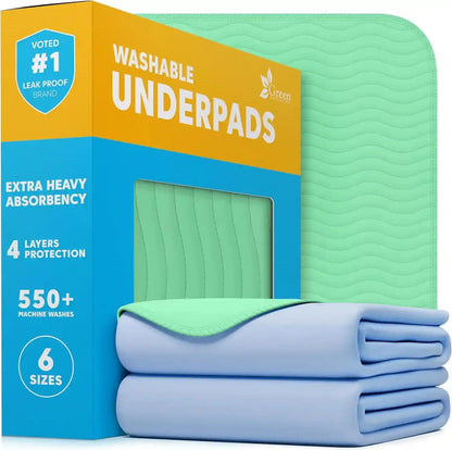 GREEN LIFESTYLE Washable Pee Pads for Dogs - Waterproof Reusable Puppy Pads with Anti-Slip Backing, Pet Training Pad for Puppy Playpen, Crate, Whelping Box, Potty Training (Pack of 6 - 30X34)17