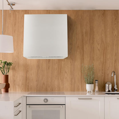 Stainless Steel Range Hood, Modern Box Kitchen Hood with Powerful Vent Motor, Wall Mount, 30”W*30”H*14D, Signal White (AK-HS30H-SW)8