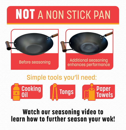 Joyce Chen Classic Series 9.5-Inch Preseasoned Carbon Steel Stir Fry Pan3