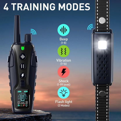 Shock Collar for Dogs - 4500FT Dog Training Collar with Remote, Waterproof E Collar with Flashlight, 4 Training Modes, Keypad Lock, Rechargeable Dog Shock Collar for Small Medium Large Dogs3