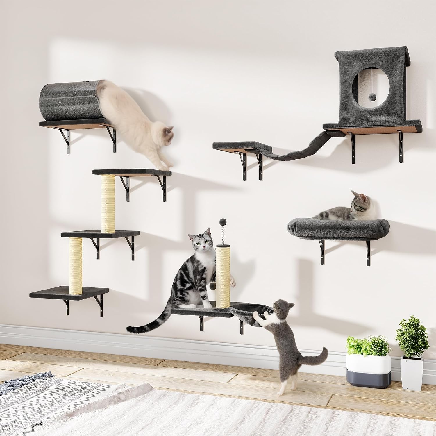 12-in-1-cat-wall-shelves-wall-mounted-cat-climber-with-condo-house-scratching-post-bridge-ladder-space-saving-indoor-play-furniture-for-kittens-black