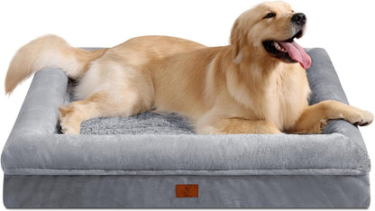 XL Orthopedic Waterprood Dog Bed for Extra Large Size Dogs | 360 Degree Bolster Support, Egg Crate Foam, Waterproof Liner, Non-Slip Bottom, Machine Washable Cover, 45 X 35 Inch12