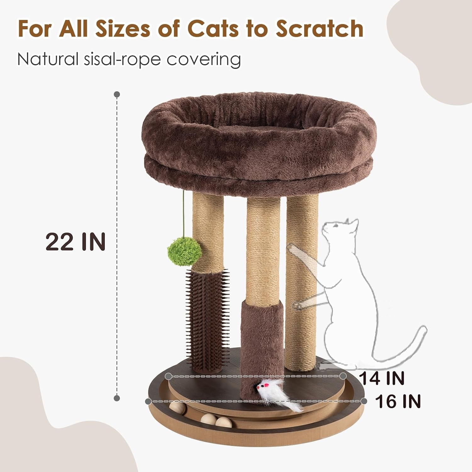 22-inch-heavy-duty-cat-scratching-post-with-cozy-plush-bed-3-sisal-scratching-posts-interactive-cat-scratcher-with-grooming-brush-hanging-pom-pom-track-balls-mouse-toy-for-indoor-cats