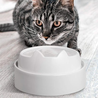 Catguru Whisker Stress Free Cat Water Bowl, Reliefs Whisker Fatigue, Wide Cat Dish, Non Slip Pet Feeding Bowl, Shallow Pet Food Water Bowls, Non Skid Bowls for Cats (Marshmallow)5