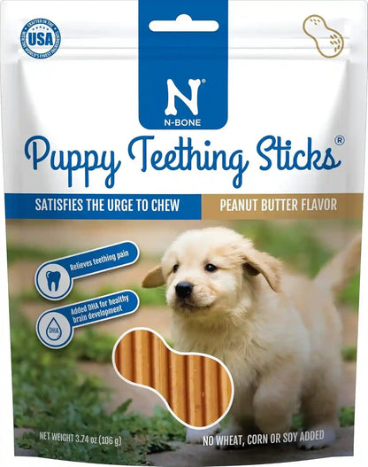 N-Bone Puppy Teething Sticks, Chicken Flavor, Natural Puppy Chew Sticks & Teething Treats, SQF Certified, Made with Rice Flour for Easy Digestion, Calcium Enriched (3.7Oz)12