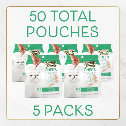 Purina Fancy Feast Natural Cat Treats, Purely Natural Hand-Selected Chicken - (Pack of 5) 10 Ct. Pouches5