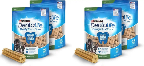 Dentalife Daily Oral Care Dog Treats for Small Dogs 5-20 Lbs., Chewy Dental Treat to Freshen Breath and Fight Tartar, Chicken Flavor, 14.7 Oz. Each, 45 Chews Each/90 Total Chews - 45 Ct. Pouch11