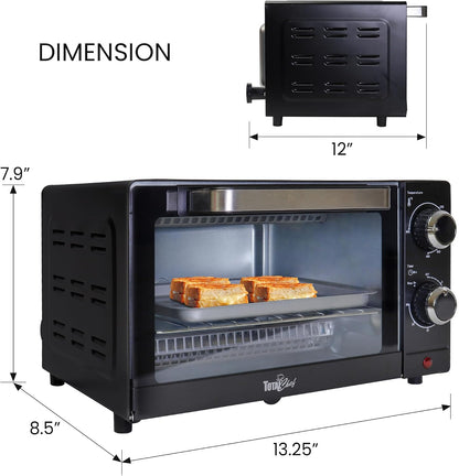Total Chef Toaster Oven - Countertop Oven for Toast, Bake, Broil, Pizza, Compact Size for Small Kitchen, Appliance with Timer, Black7