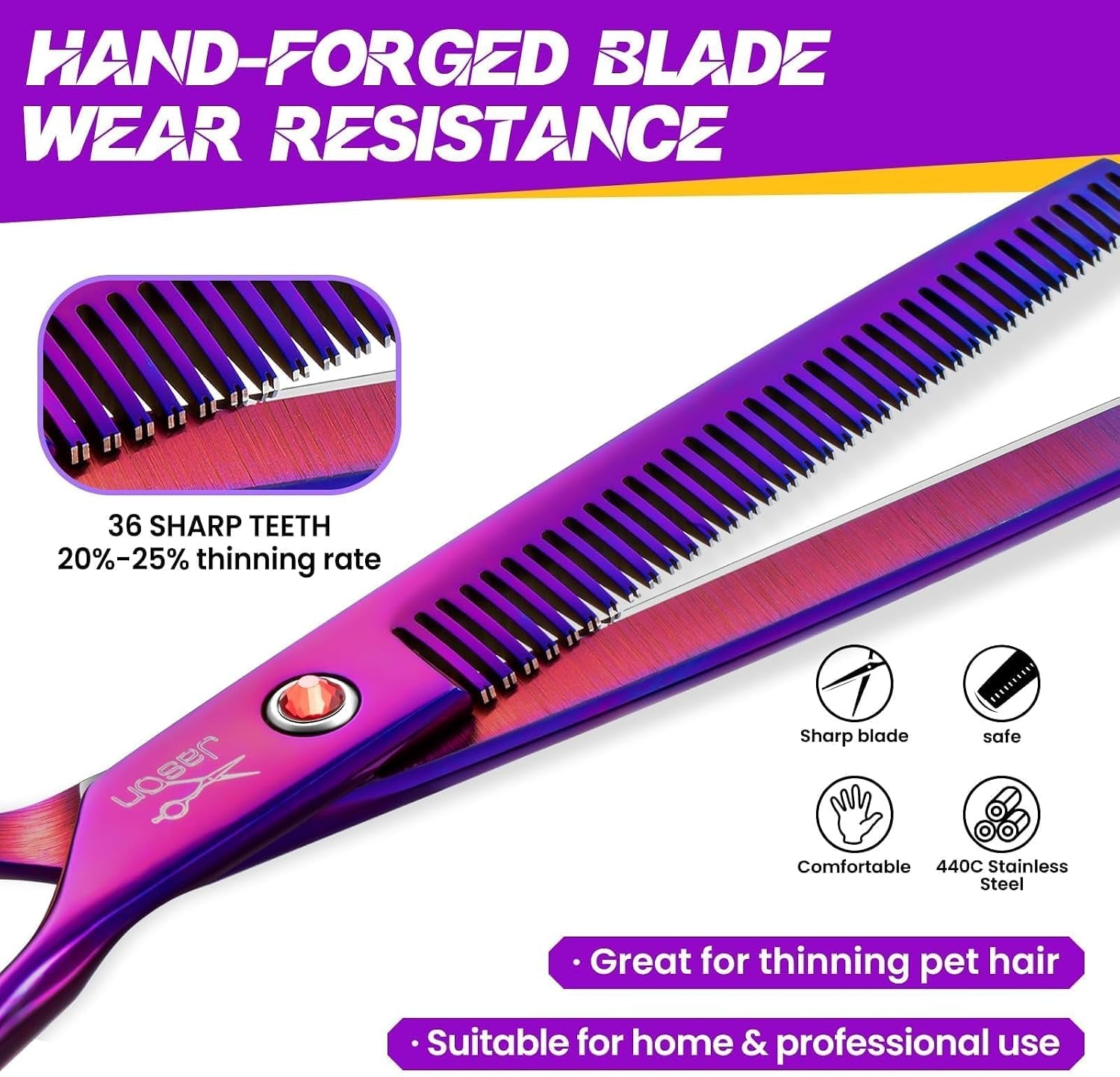 jason-grooming-scissors-for-dogs-sharp-thinning-dog-shear-with-muffler-pad-stainless-steel-dog-grooming-shears-professional-texture-scissors-for-pets-christmas-gift