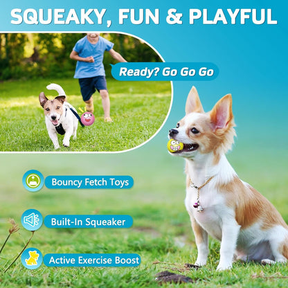 Squeaky Dog Toys Soft Latex Rubber Squeaky Dog Balls for Puppy Small Pet Dogs (8 Pack) (Round Balls)5