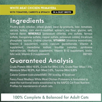 Fancy Feast Purina Medleys White Meat Chicken Wet Cat Food, 3 Oz, 30-Pack6