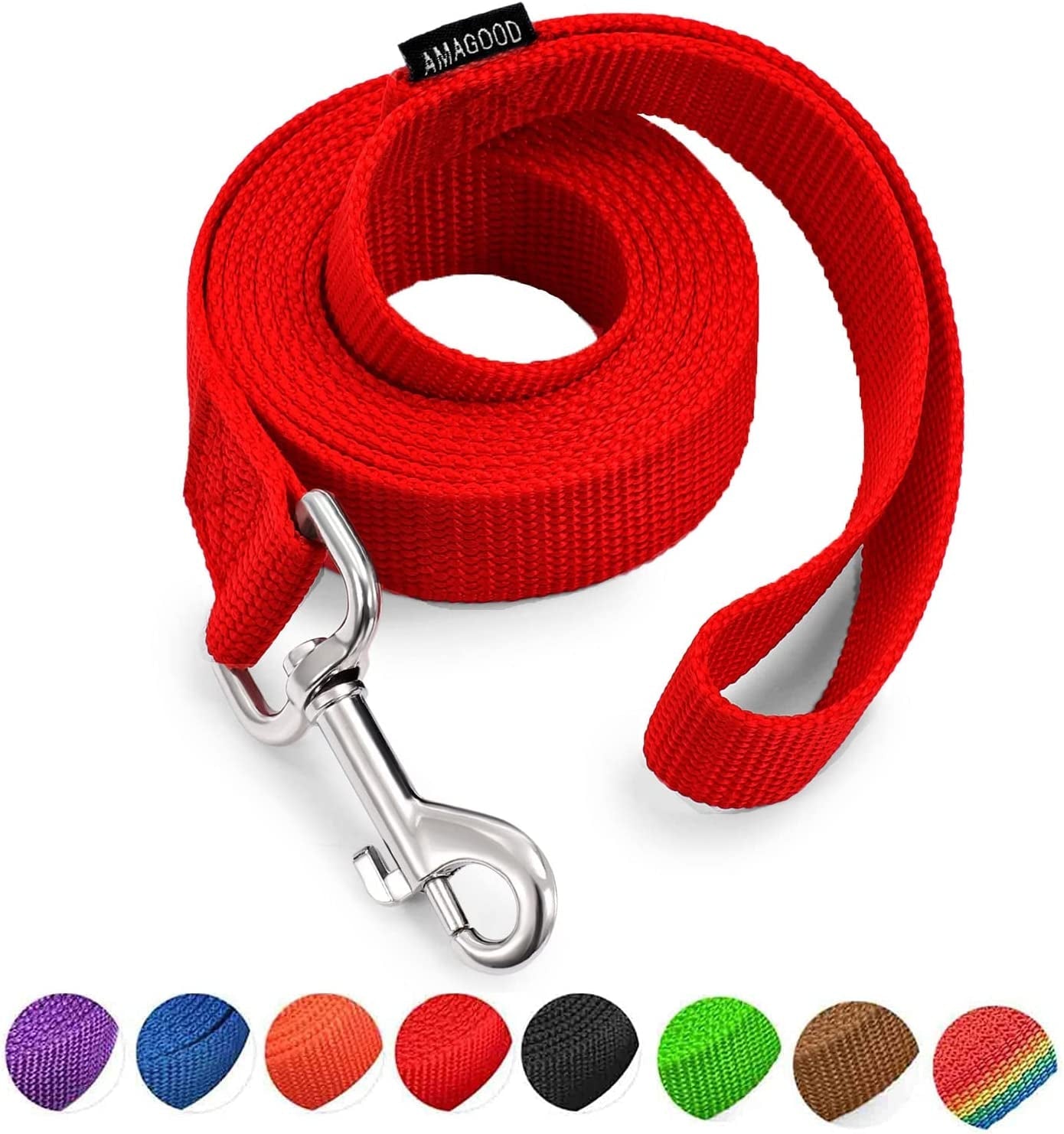 amagood-6-ft-puppy-leash-strong-traditional-style-with-easy-to-use-collar-hook-great-for-small-medium-and-large-dogs-5-8in-x-6-ft-purple
