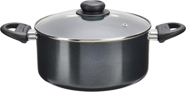 Everyday round Dutch Oven with Lid, Ceramic Nonstick Aluminum, Deep‑Walled Construction for Even Heating, Non‑Toxic PTFE & PFOA Free, 4.7‑Quart, Black1