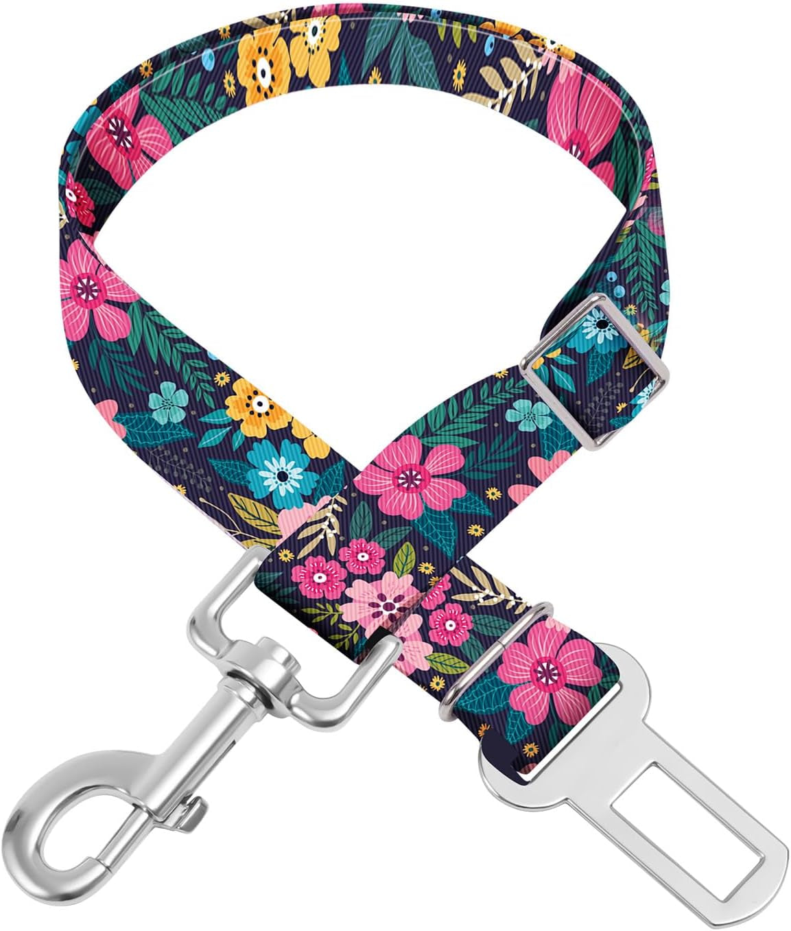adjustable-pet-cat-and-dog-car-seat-belt-the-lanyard-is-flexible-and-adjustable-from-20-to-33-inches-floral