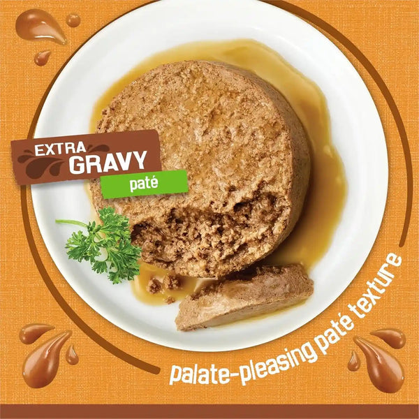 Purina Friskies Gravy Pate, Wet Cat Food Extra Gravy Pate with Chicken in Savory - (Pack of 24) 5.5 Oz. Cans3