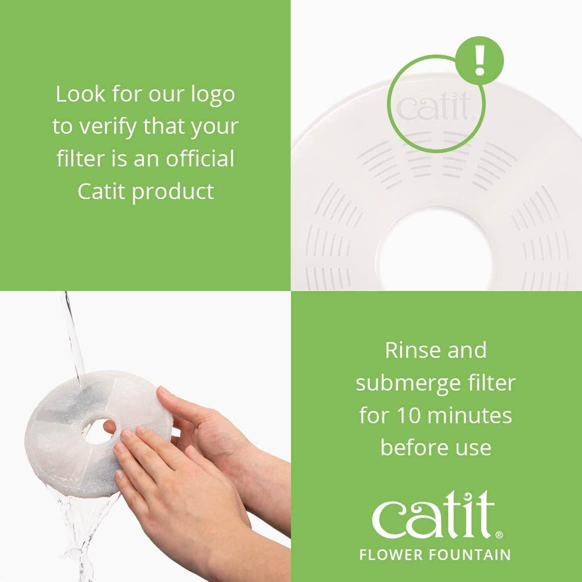 catit-flower-fountain-with-triple-action-filter-cat-drinking-water-fountain-3-l-green-cat-drinking-water-fountain