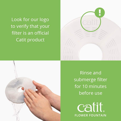 Catit Flower Fountain with Triple Action Filter, Cat Drinking Water Fountain, 3 L, Green | Cat Drinking Water Fountain6