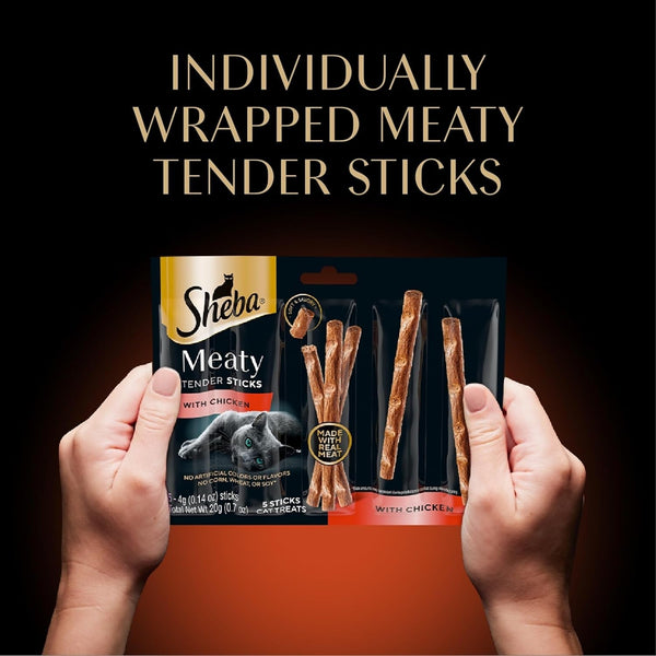 Sheba Meaty Tender Sticks Cat Treats, Chicken, Salmon, & Tuna, 70 Count | Chicken, Tuna & Salmon Flavor, Real Meat, Healthy Fats & Fatty Acids, Essential Amino Acids, Soft Texture, No Artificial Dyes9