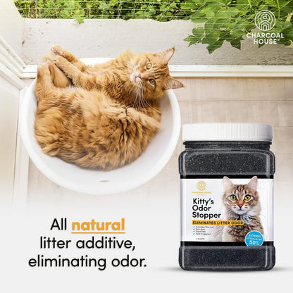 Kitty'S Odor Stopper - 4 Lbs of Activated Charcoal Cat Litter Box Odor Eliminator | Friendly Freshener | Unscented Deodorizer - Child Safe, Non-Toxic & Fresh | Extends Feline Litter Life4